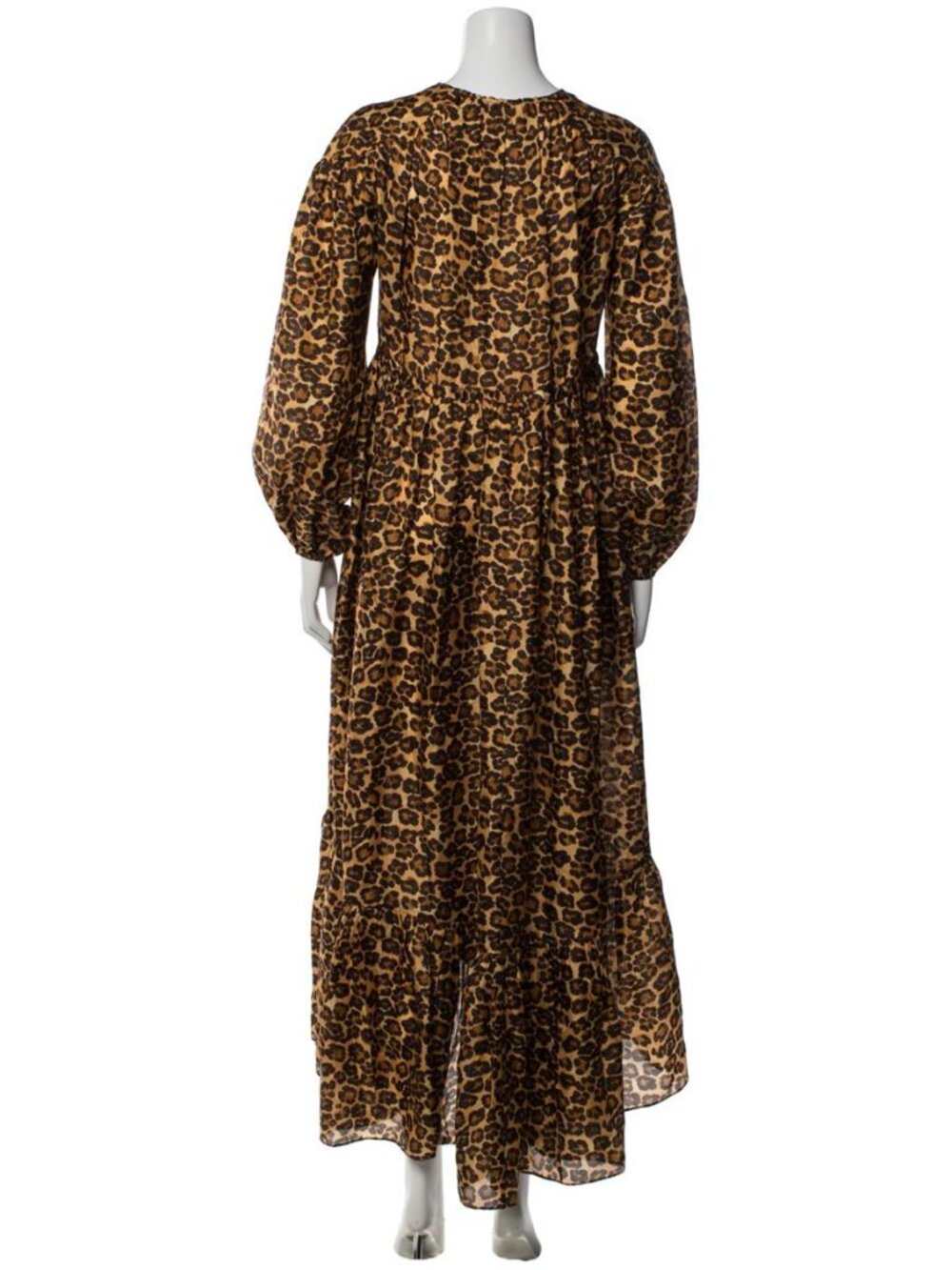 Zimmermann Leopard Print Silk Maxi Dress Long Sleeve V-Neck XS - Picture 4 of 4